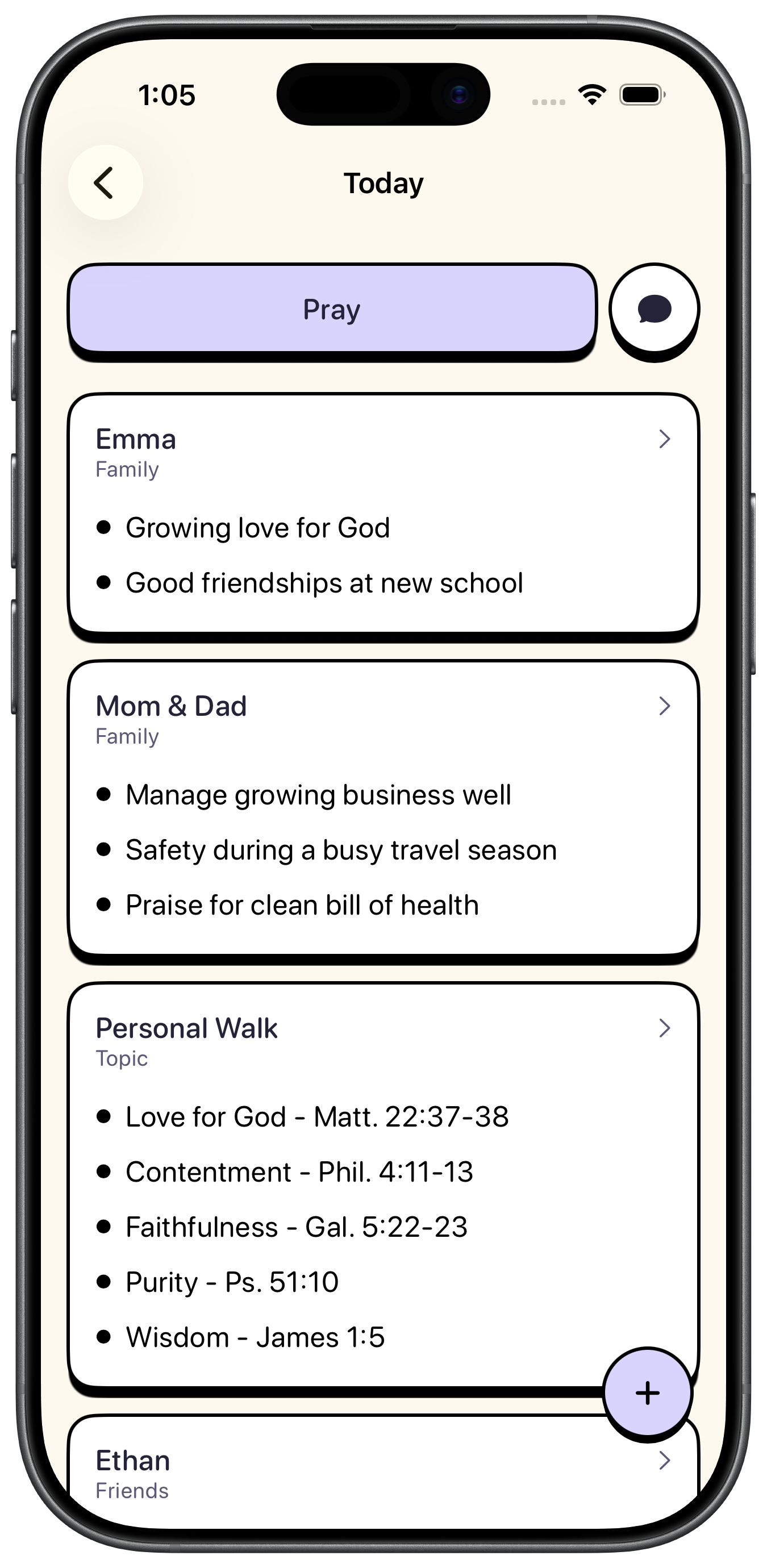 Praily daily prayer list